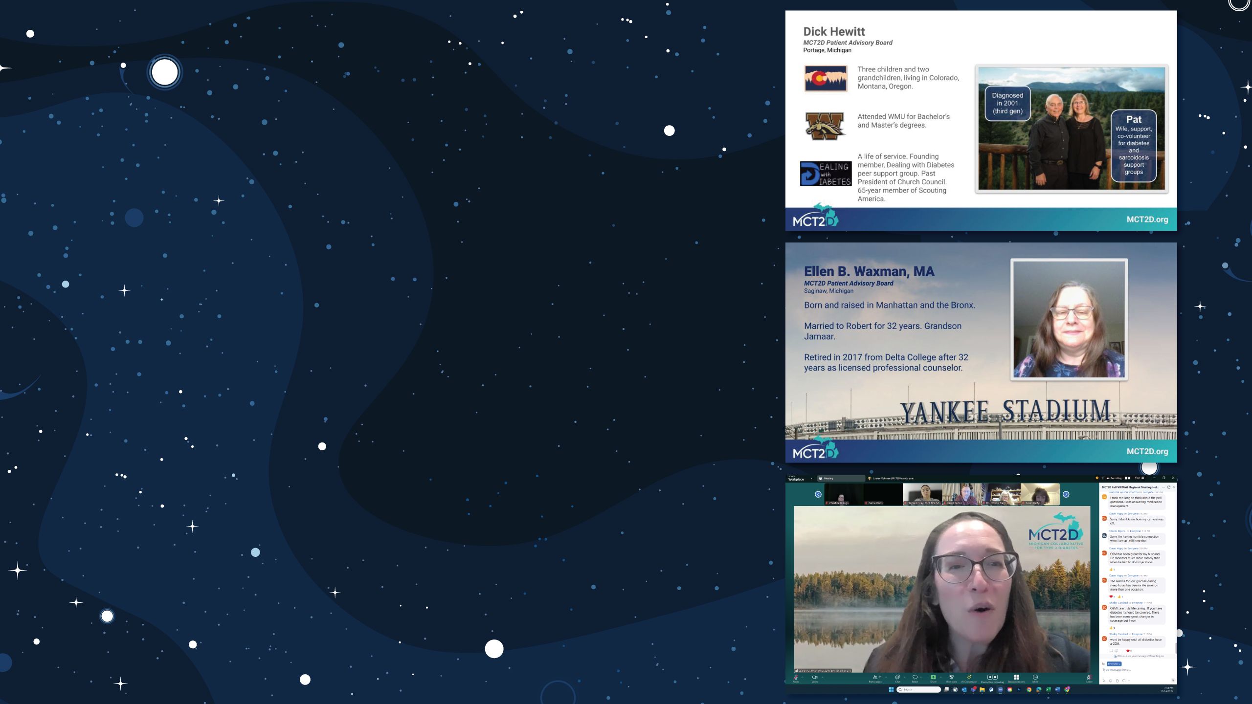Screen captures of the fall virtual meeting